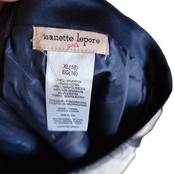 Nanette Lapore Girls Blue Floral Print Layered Satin Maxi Skirt Size XL 16 Years - Picture 15 of 15